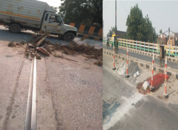 बाटा रेलवे फ्लाईओवर ने फिर मांग ली मरम्मत