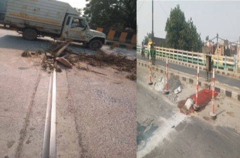 बाटा रेलवे फ्लाईओवर ने फिर मांग ली मरम्मत