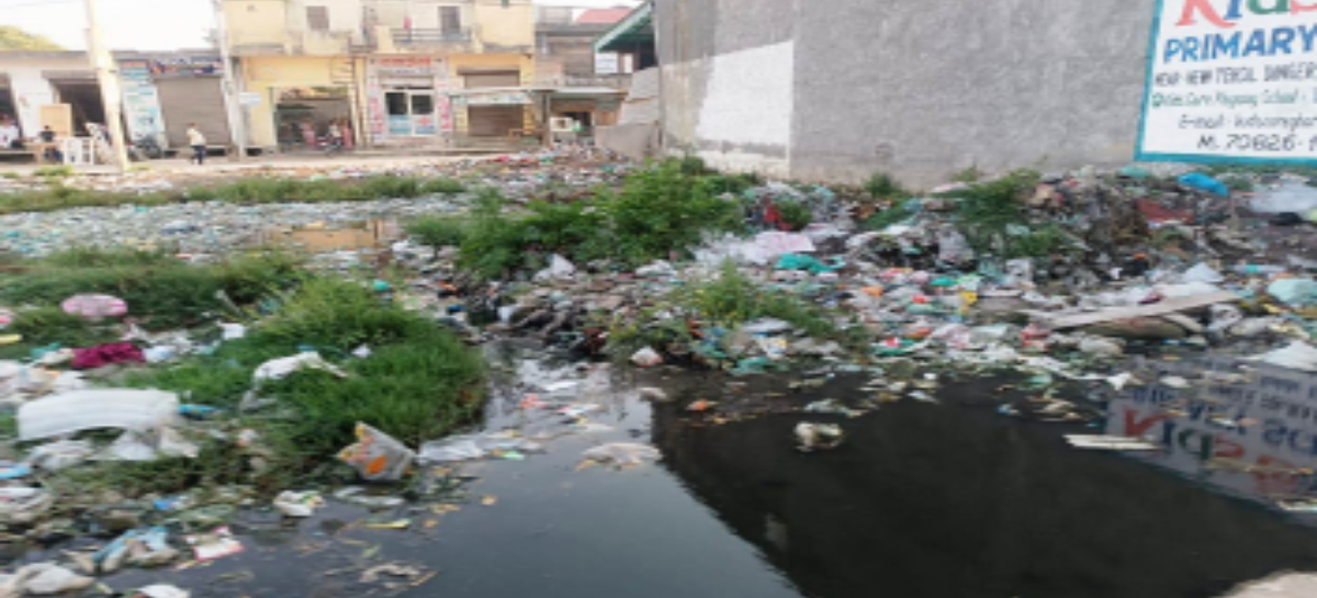 विकास के नाम पर गाँव को गंदगी तोहफे के रूप मे दी गयी