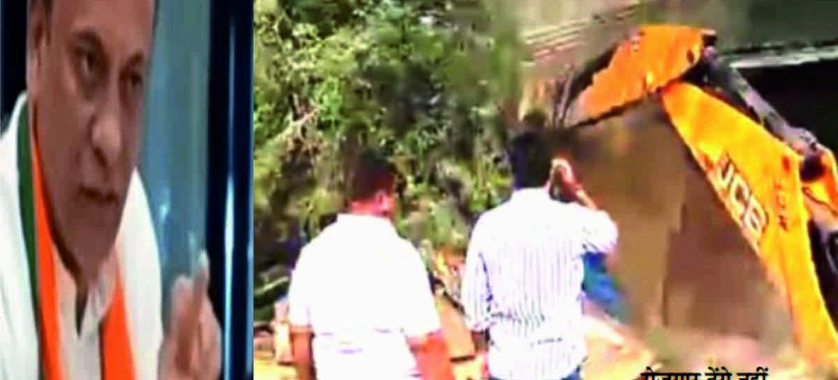 विधायक धनेश द्वारा दो नम्बर में कराई तोड़़-फोड़ से दुकानदार गुस्से में