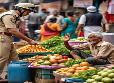 साला चोर…. सड़क पर रेहड़ी लगाएगा तो पुलिस को पैसा नहीं देगा क्या?