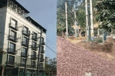 एफएमडीए ने नेताजी के लिए ग्रीन बेल्ट उजाड़ कर बिछा दी इंटरलॉकिंग